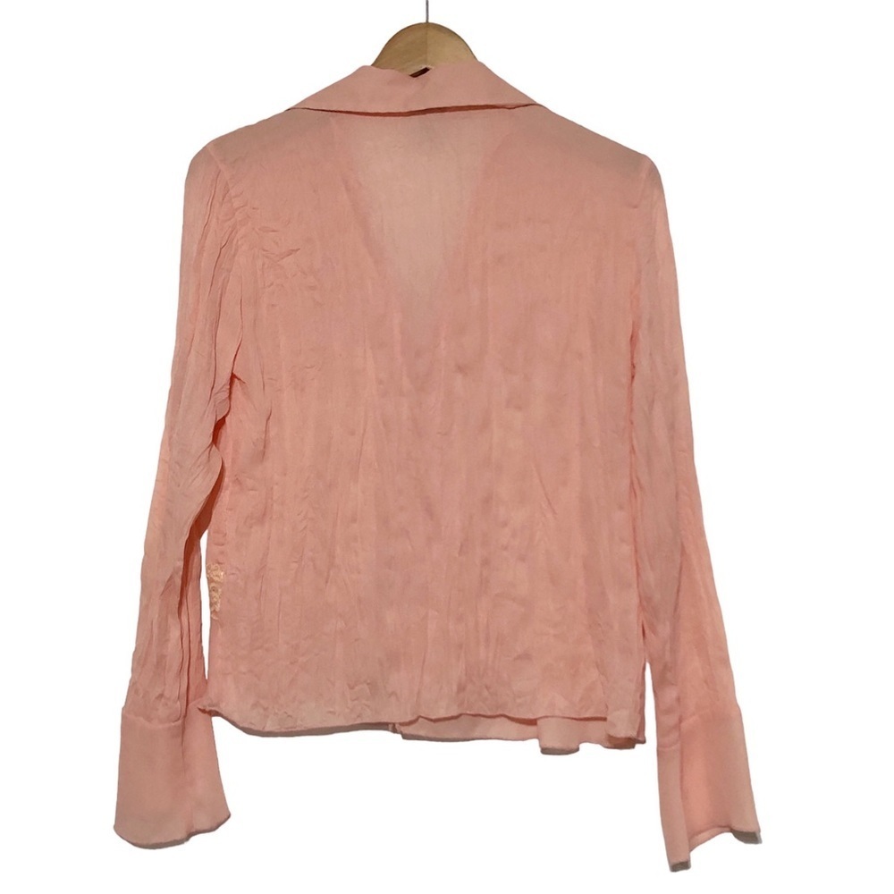 Vintage 90s Allison Taylor Crinkle Ruffled Blouse - Picture 8 of 12